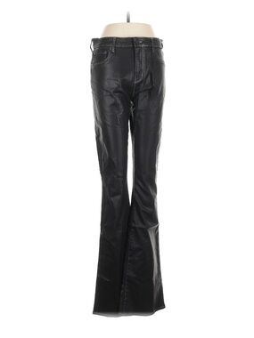 LAGENCE Jeans Womens 29 Selma Black Coated Baby Boot High Rise Stretch Raw Hem
